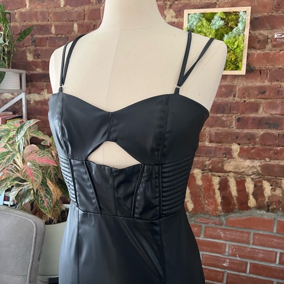 Zara Black Faux Leather Dress - Picture 5 of 6